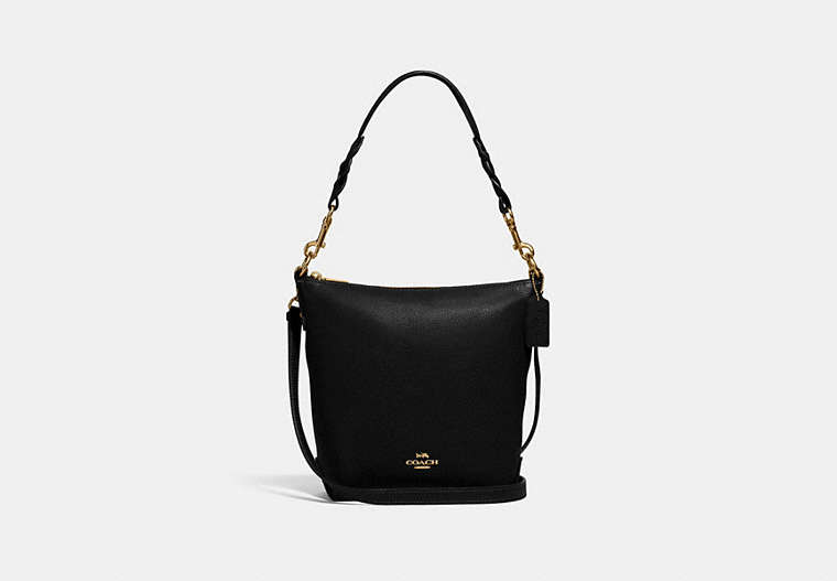 COACH®,MINI ABBY DUFFLE,Leather,Medium,Gold/Black,Front View