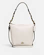 COACH®,MINI ABBY DUFFLE,Leather,Medium,Gold/Chalk,Front View