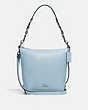 COACH®,MINI ABBY DUFFLE,Leather,Medium,Silver/PALE BLUE,Front View
