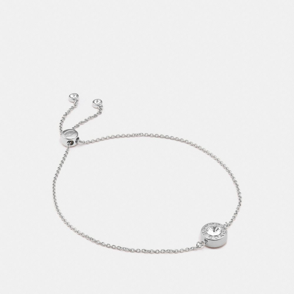 COACH®,OPEN CIRCLE SLIDER BRACELET,Silver,Front View