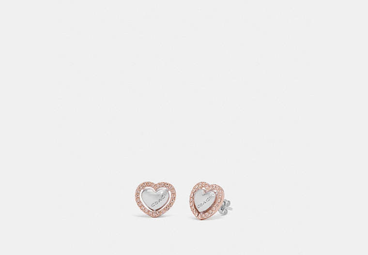 Pearl Heart Halo Stud Earrings