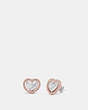 Pearl Heart Halo Stud Earrings