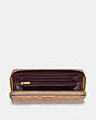 COACH®,ACCORDION ZIP WALLET IN SIGNATURE LEATHER,Leather,Gold/BEECHWOOD,Inside View,Top View