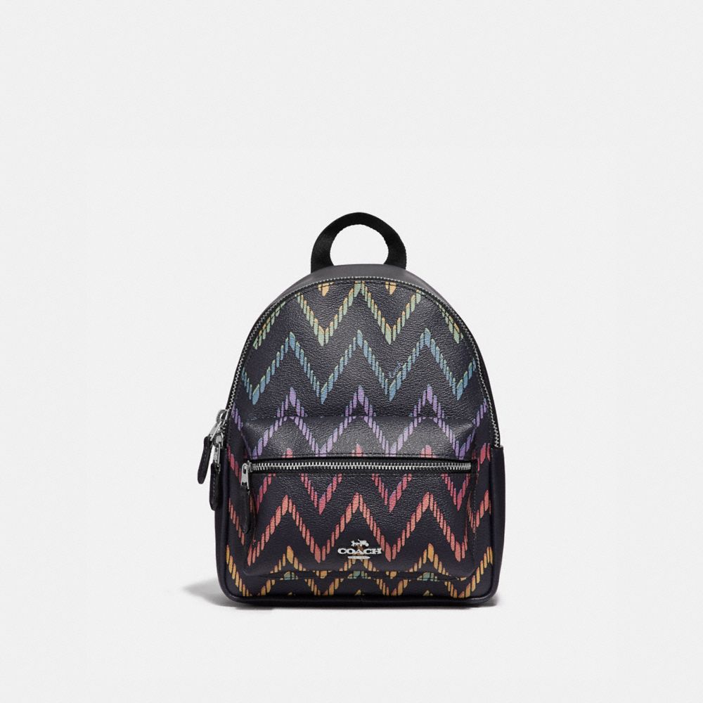 COACH Outlet Mini Charlie Backpack With Geo Chevron Print