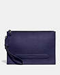 COACH®,STRUCTURED POUCH,pvc,Small,Gunmetal/Cadet,Front View