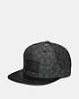 COACH®,SIGNATURE FLAT BRIM HAT,cotton,Black,Front View