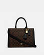 COACH®,ZOE CARRYALL IN SIGNATURE CANVAS,pvc,Gold/Brown Black,Front View
