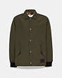 COACH®,COACH SOLID NYLON JACKET,Olive,Front View
