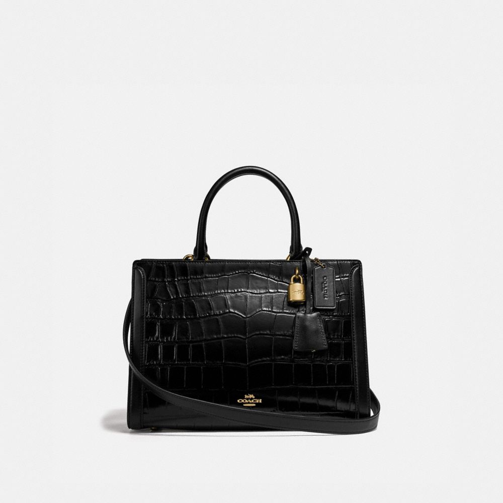 Coach zoe carryall black sale