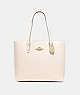 COACH®,TOWN TOTE,Leather,Large,Gold/Chalk,Front View