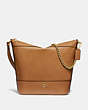COACH®,PAXTON DUFFLE,Leather,Large,Gold/LIGHT SADDLE,Front View