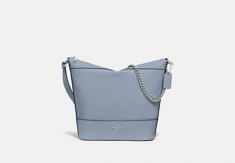 COACH®,PAXTON DUFFLE,Leather,Large,Silver/Steel Blue,Front View