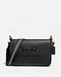 COACH®,JES MESSENGER,Leather,Small,Gold/Black,Front View