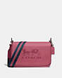 COACH®,JES MESSENGER,Leather,Small,Silver/Rouge,Front View