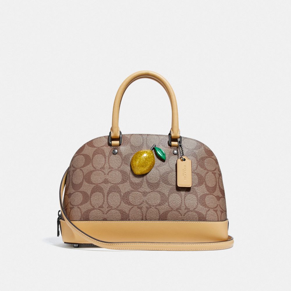 Coach Mini Sierra Satchel in Signature Canvas with Lemon