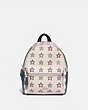 COACH®,MINI CHARLIE BACKPACK WITH WESTERN STAR PRINT,pvc,Medium,Silver/Chalk Multi,Front View