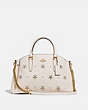 COACH®,SAGE CARRYALL WITH ALLOVER STUDS,Leather,Large,Gold/Chalk,Front View