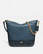 COACH®,PAXTON DUFFLE,Leather,Large,Gold/Dark Denim,Front View