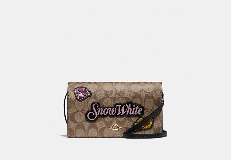 Disney X Coach Hayden Foldover Crossbody Clutch In Signature Canvas With Snow White