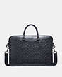 COACH®,BECKETT SLIM BRIEF IN SIGNATURE LEATHER,Large,Nickel/Midnight Navy,Front View