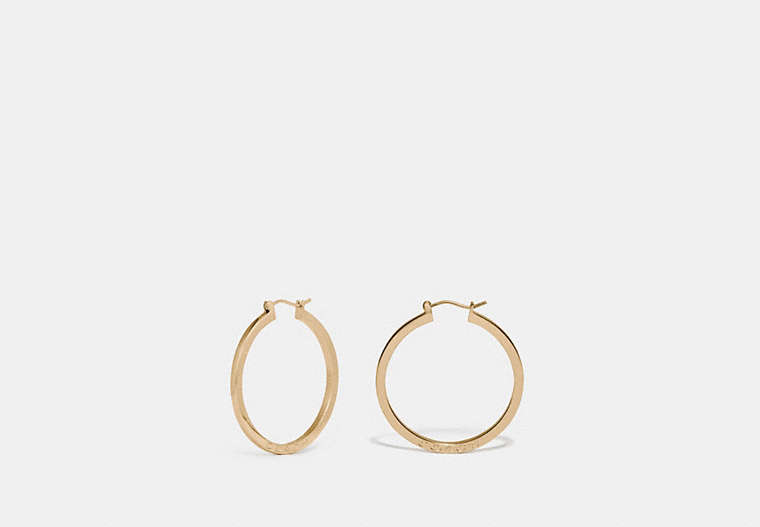 COACH®,HOOP EARRINGS,Gold,Front View