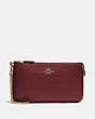 COACH®,LARGE WRISTLET,Gold/Wine,Front View