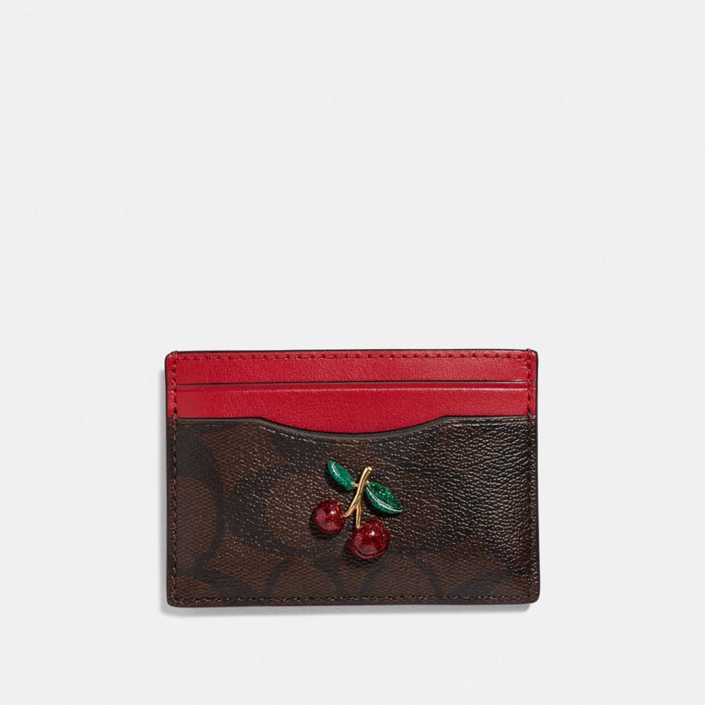 COACH Outlet Card Case In Signature Canvas With Fruit