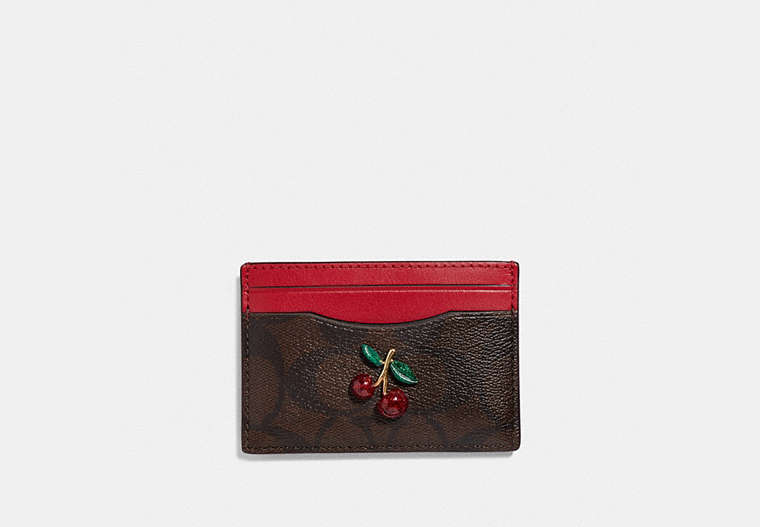Card Case In Signature Canvas With Fruit