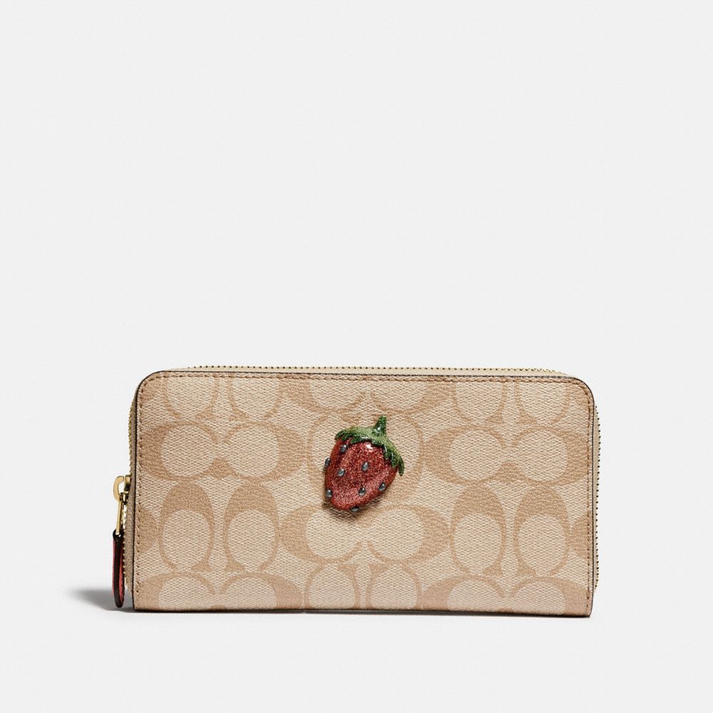 Accordion Zip Wallet In Signature Canvas With Fruit