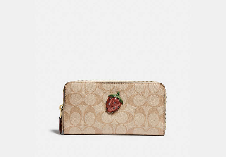 Accordion Zip Wallet In Signature Canvas With Fruit