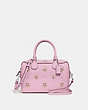 COACH®,MINI BENNETT SATCHEL WITH ALLOVER STUDS,Leather,Medium,Silver/TULIP,Front View