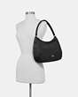 COACH®,ZIP SHOULDER BAG IN SIGNATURE NYLON,Nylon,Large,Silver/Black,Alternate View