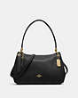 COACH®,SMALL MIA SHOULDER BAG,Leather,Medium,Gold/Black,Front View