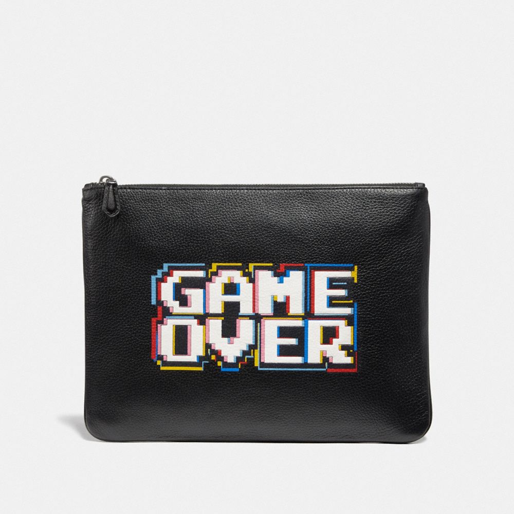 Large Pouch With Pac Man Game Over Motif