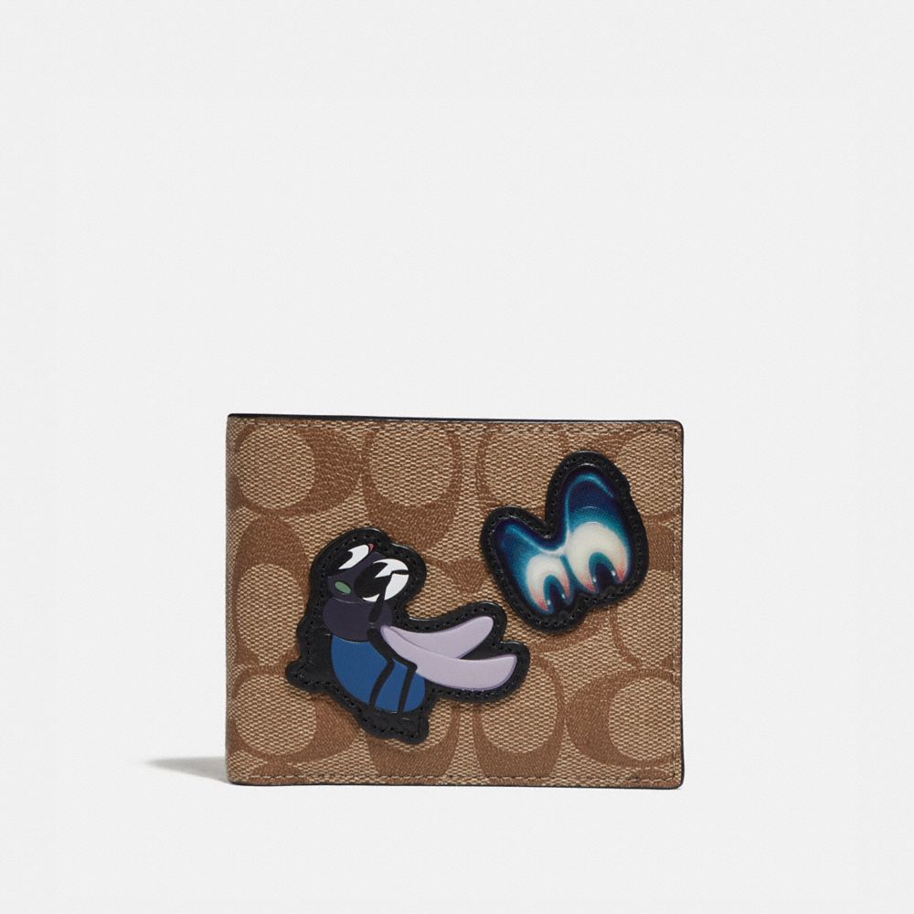 Disney X Coach 3 In 1 Wallet In Signature Canvas With Snow White And The Seven Dwarfs Patches
