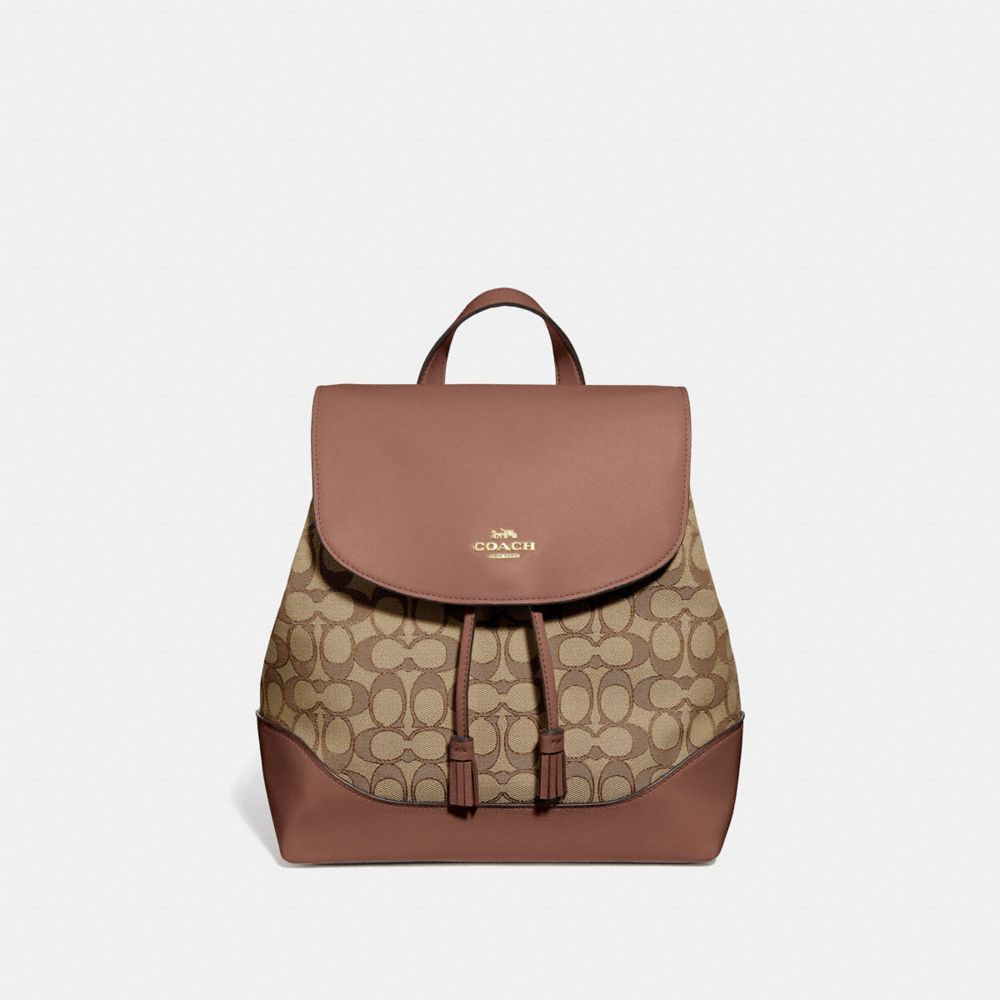 Coach elle backpack taupe sale