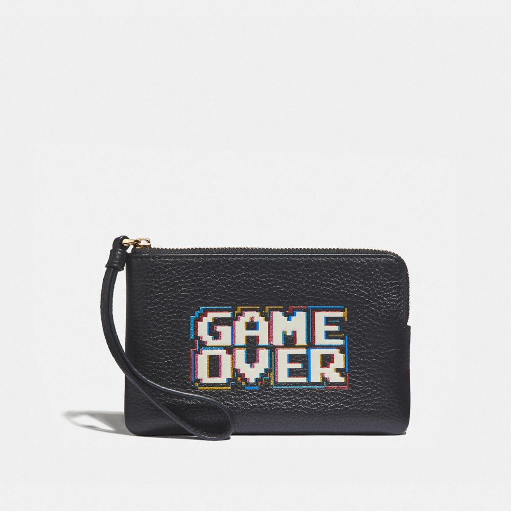 COACH Outlet COACH Outlet Corner Zip Wristlet With Pac Man Game Over