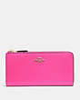 COACH®,L-ZIP WALLET,Gold/Pink Ruby,Front View