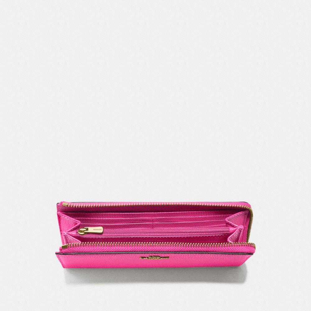 COACH®,L-ZIP WALLET,Gold/Pink Ruby,Inside View,Top View