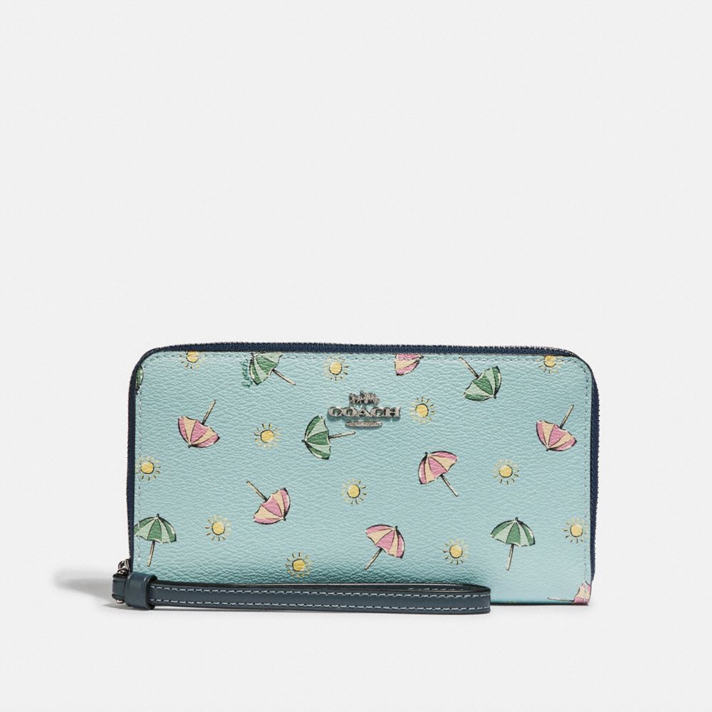 Large Phone Wallet With Beach Umbrella Print
