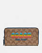 Accordion Zip Wallet In Signature Canvas With Rainbow Coach Animation