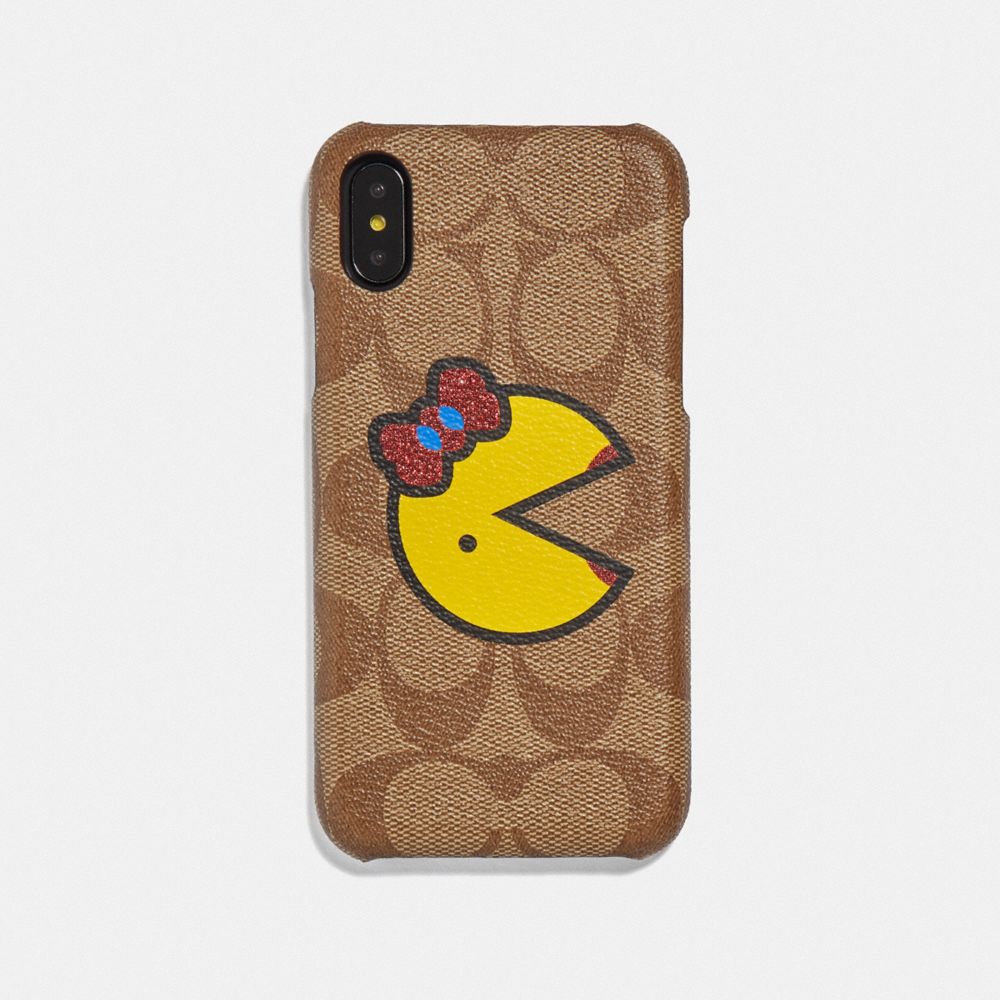 COACH Outlet Iphone X Xs Case In Signature Canvas With Ms. Pac Man