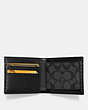 COACH®,3-IN-1 WALLET IN SIGNATURE CANVAS,Mini,Charcoal/Black,Inside View,Top View