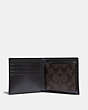 COACH®,3-IN-1 WALLET IN SIGNATURE CANVAS,pvc,Mini,Gunmetal/Mahogany/Black,Inside View,Top View