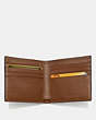 COACH®,DOUBLE BILLFOLD WALLET,Dark Saddle,Inside View,Top View