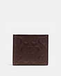 COACH®,COIN WALLET IN SIGNATURE LEATHER,Leather,Mahogany brown,Front View