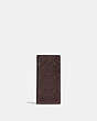 COACH®,BREAST POCKET WALLET IN SIGNATURE LEATHER,Mahogany brown,Front View
