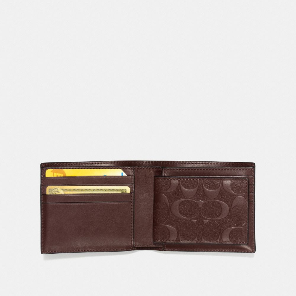 COACH F75399 Men's Compact ID Varsity Leather Bifold Wallet