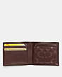COACH®,3-IN-1 WALLET IN SIGNATURE LEATHER,Leather,Mahogany brown,Inside View,Top View