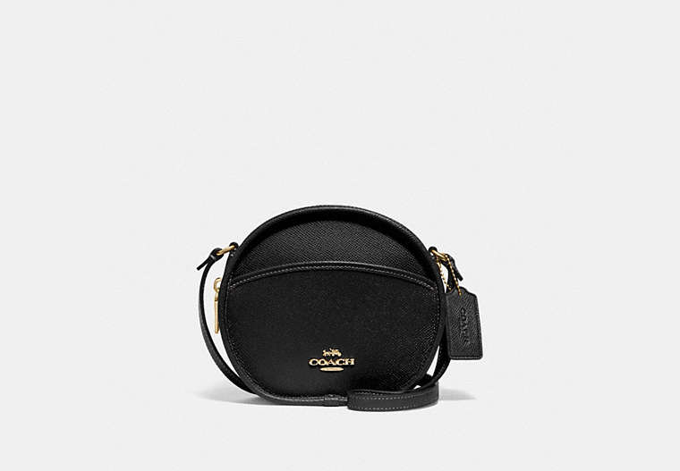 COACH®,CANTEEN CROSSBODY,Leather,Small,Gold/Black,Front View